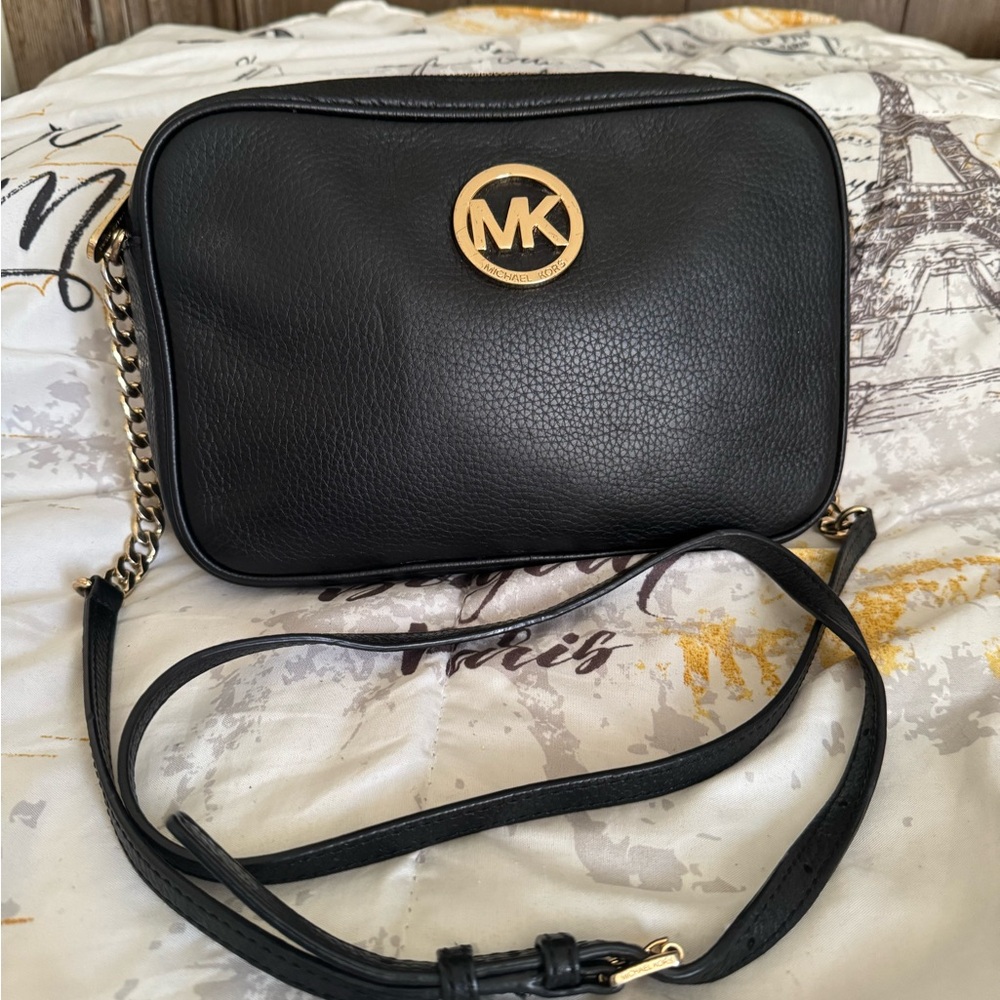 Michael Kors Black and Gold Crossbody Bag